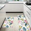 Tapis de cuisine antidérapant à fleurs roses et blanches, 2 pièces