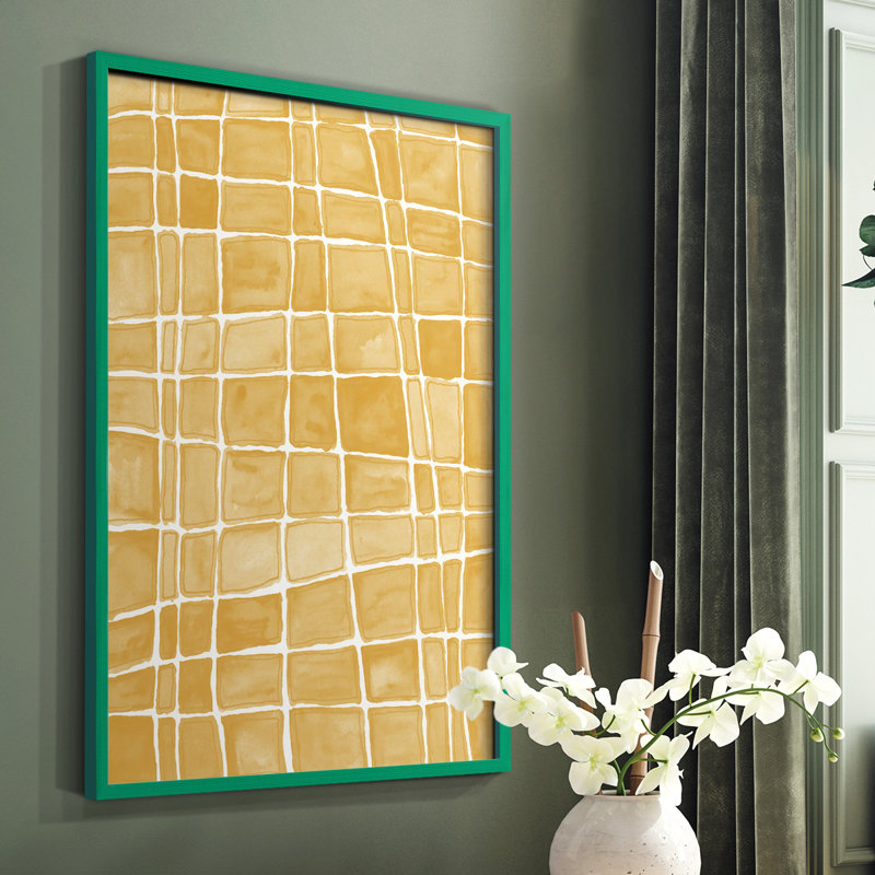 Square Bluff IV, reproduction encadrée - bois massif, H 10 po x l 8 po, Cadre simple vert