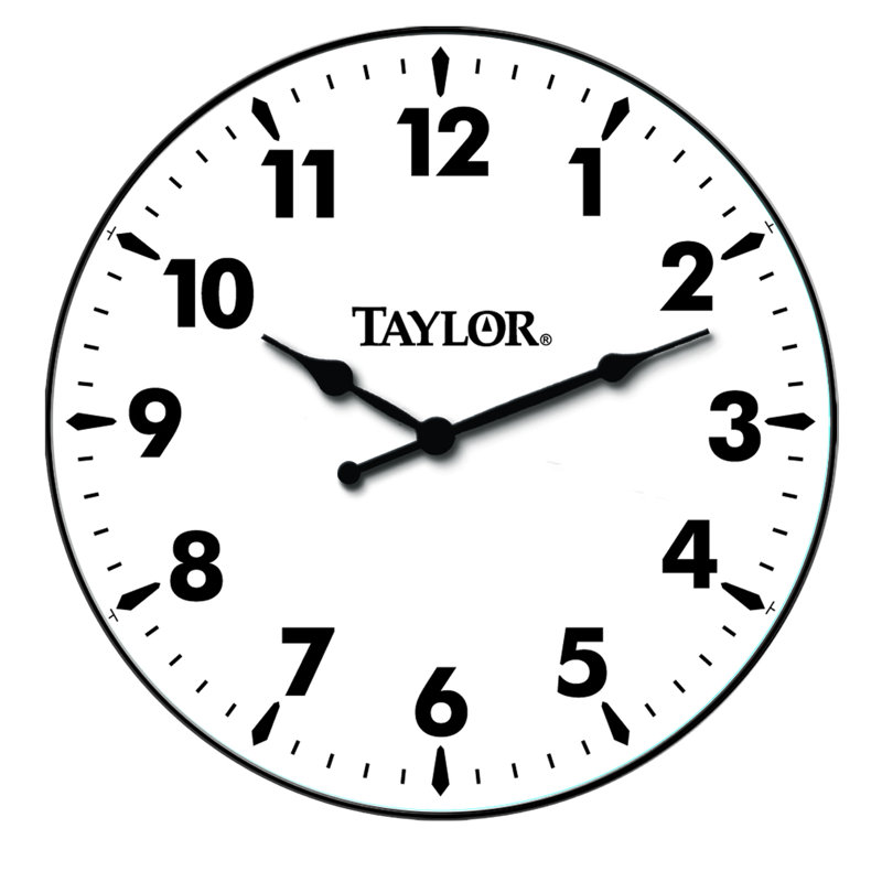 Taylor 12 in. Indoor/Outdoor Metal Round Dial Clock