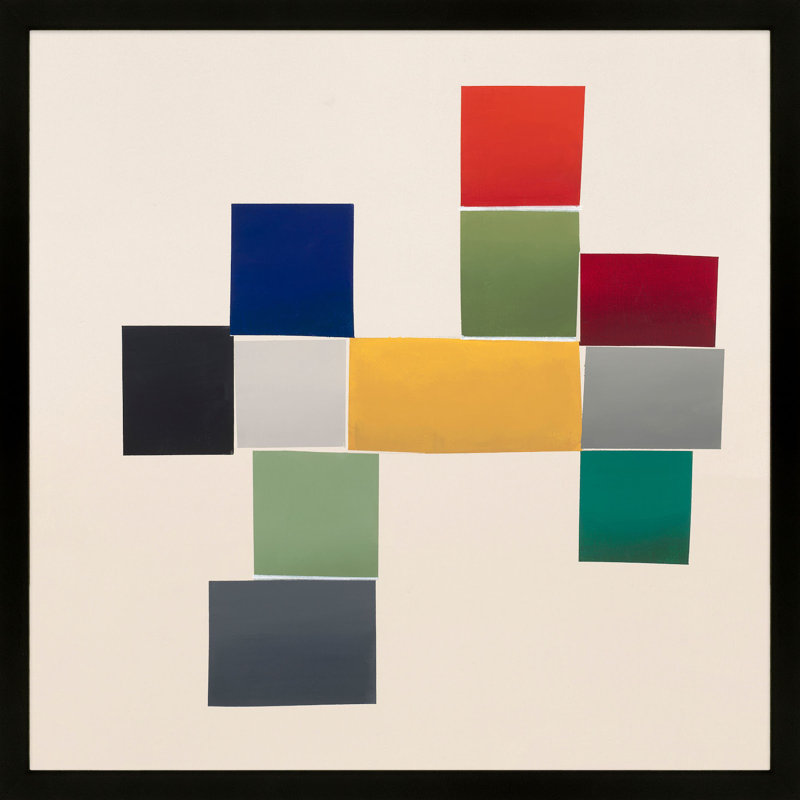 Jewels 1 Painting by Lee Lessem, Black Framed, 44" H x 44" W x 1.25" D