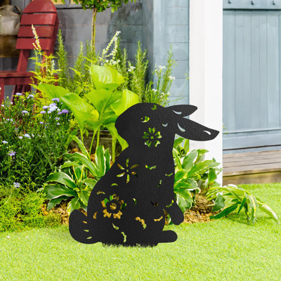 Statues de silhouette florale en forme de découpe florale en métal pour jardin