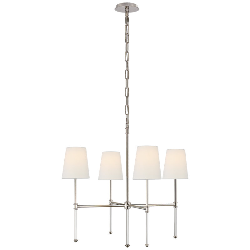 Suzanne Kasler Camille Small Chandelier, Polished Nickel, Fabric