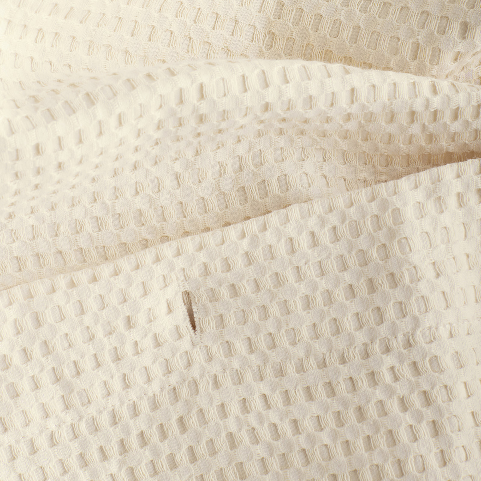 Felix Cotton Waffle Shower Curtain, Ivory