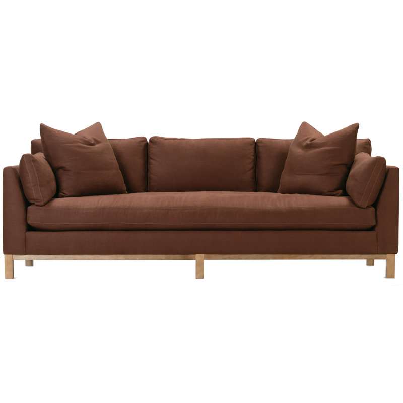 Boden 99'' Sofa Bench Cushion, Orange Linen Blend