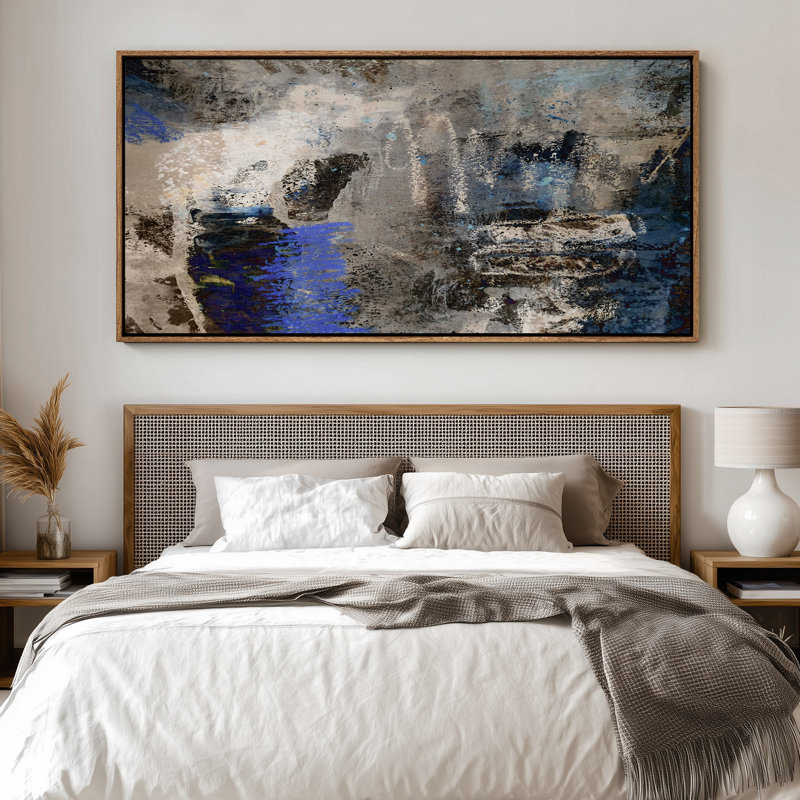 Impression sur toile encadrée extra large bleu gris, Naturel, H 30 po x l 60 po