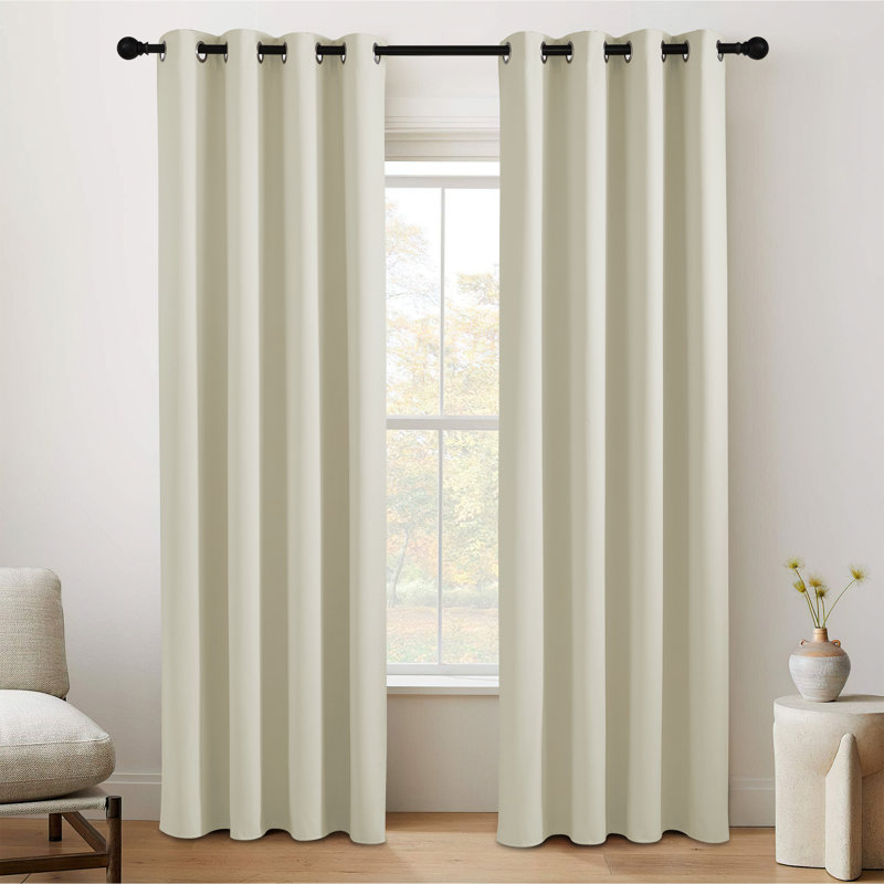 Snellville Room Darkening Grommet Drapes for Living Room Thermal Insulation Modern Curtains(Set of 2), 52" W x 84" L