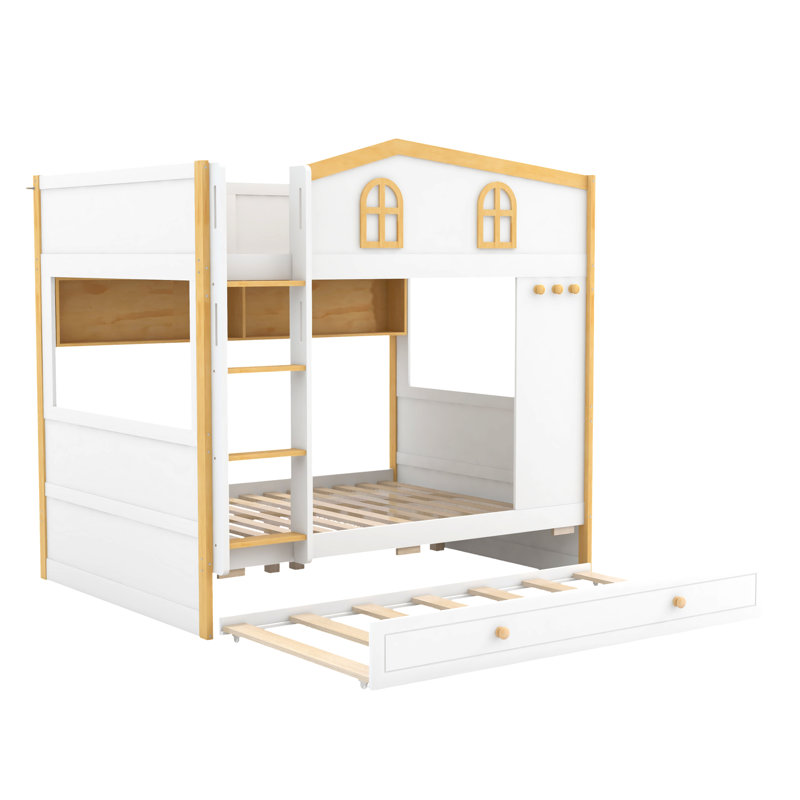 Lits de rangement, lit superposé double en bois surdimensionné avec lit gigogne pour chambre d'enfant