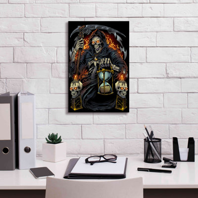 Aatiqa Grim Reaper avec sablier sur toile
