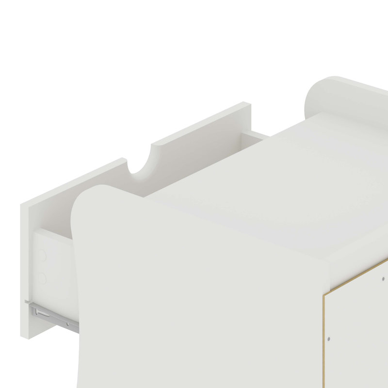 Coney Mid-Century Modern 2-Drawer Nightstand, White, Individual 