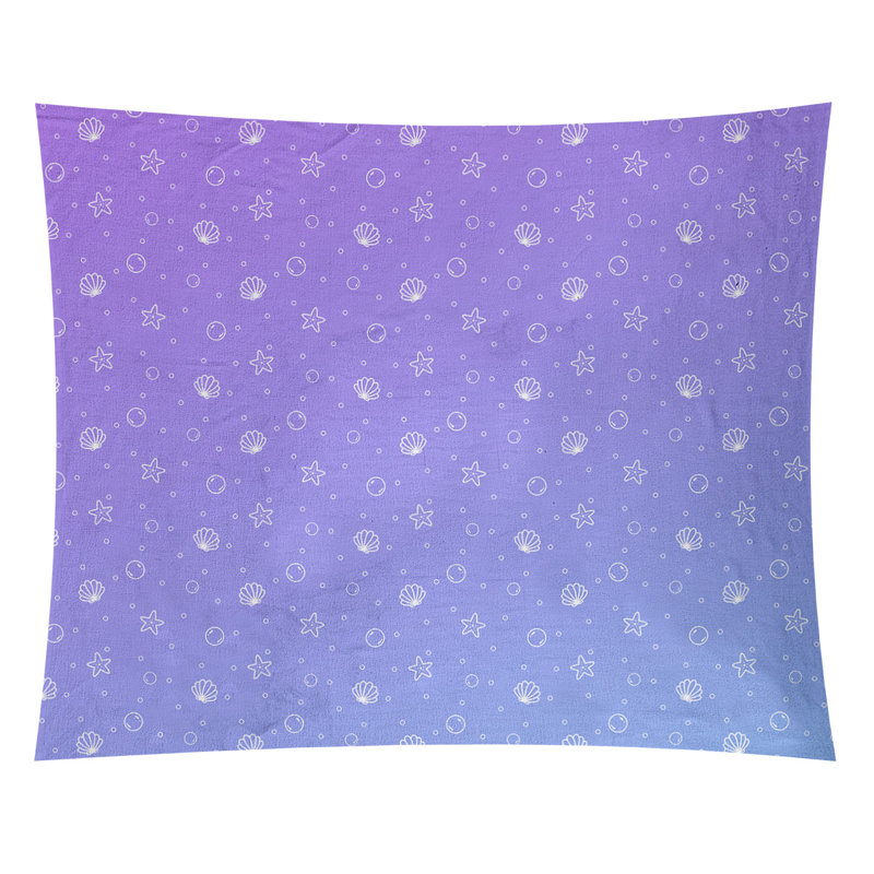 Tapisserie «Avicia Seashell» par Katelyn Elizabeth, Intérieur, H 91 po x l 107,5 po, Violet