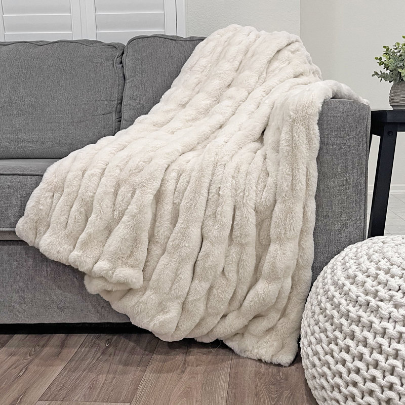 Markell Hand Woven Throw Blanket, Coconut