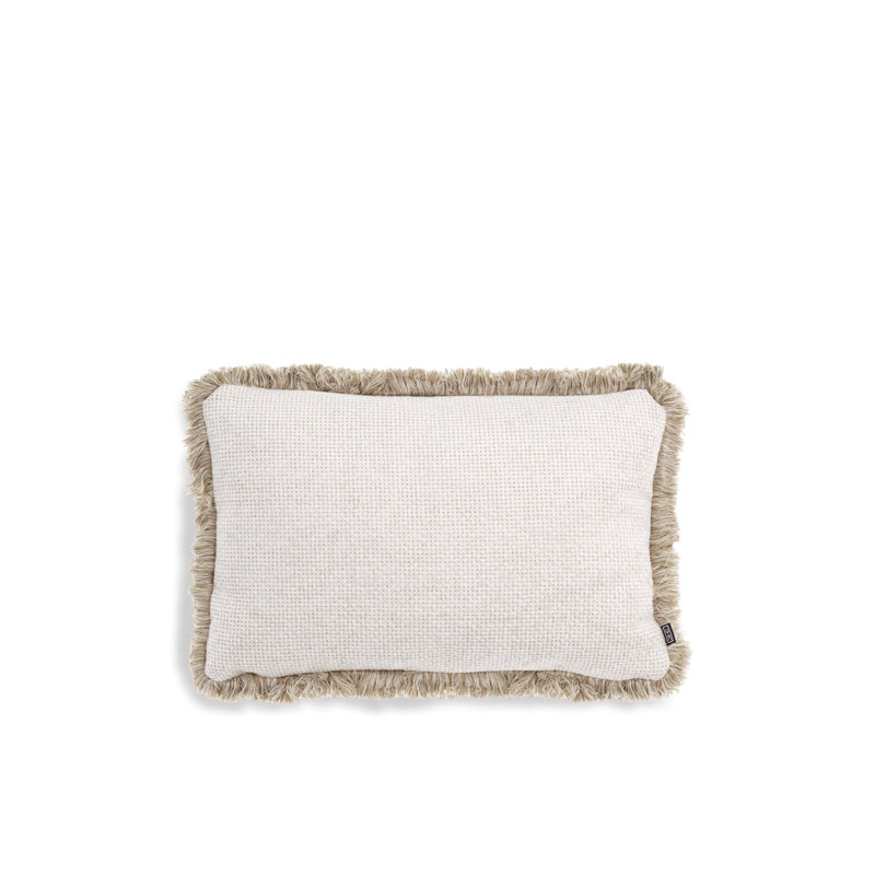 Housse et insert de coussin décoratif lombaire Nami, Blanc