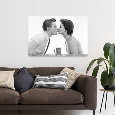 1950, couple, homme, femme, profil