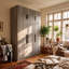 Armoire de 47,2 po de largeur avec armoire supérieure, 8 tablettes et tringle pour rangement dans la chambre à coucher-133657054