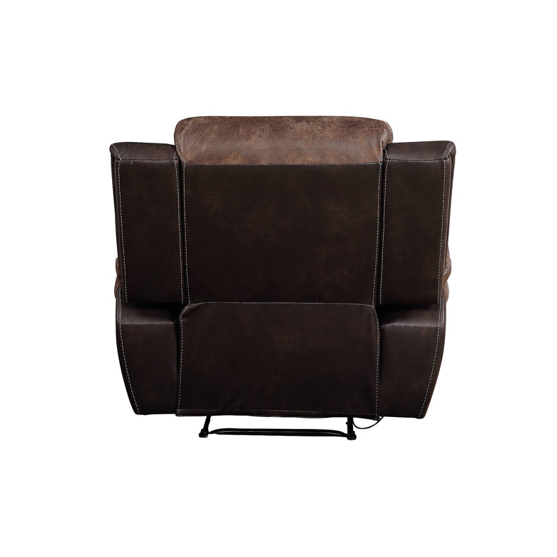 Fauteuil inclinable touffeté poli caramel et espresso