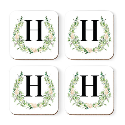 Verre à café sous-verre de jardin monogramme initiale B
