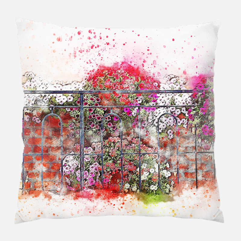 Housse et insert de coussin carré Cutrer, Microsuède, Intérieur 