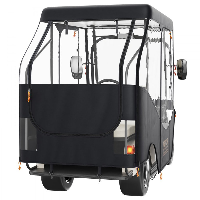 Golf Cart Enclosure, 420D Polyester Driving Enclosure with 4-Sided Transparent Windows, 4.5' H x 8' W x 3.5' D