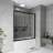 60.In W X 62.In H Bathtub Shower Screen | Single Sliding | 1/5 Inch Thick Transparent Tempered Glass | With Stainless Steel Handle | Black-121011183