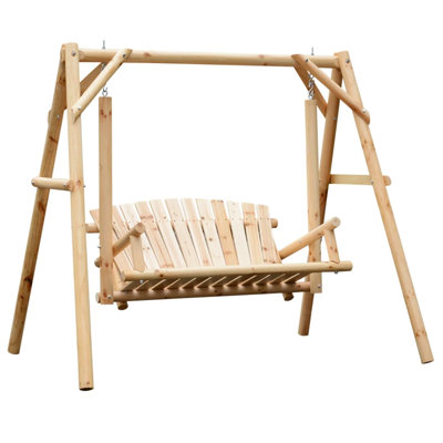 Wooden Swing 2-Seat Wooden Swing Bench