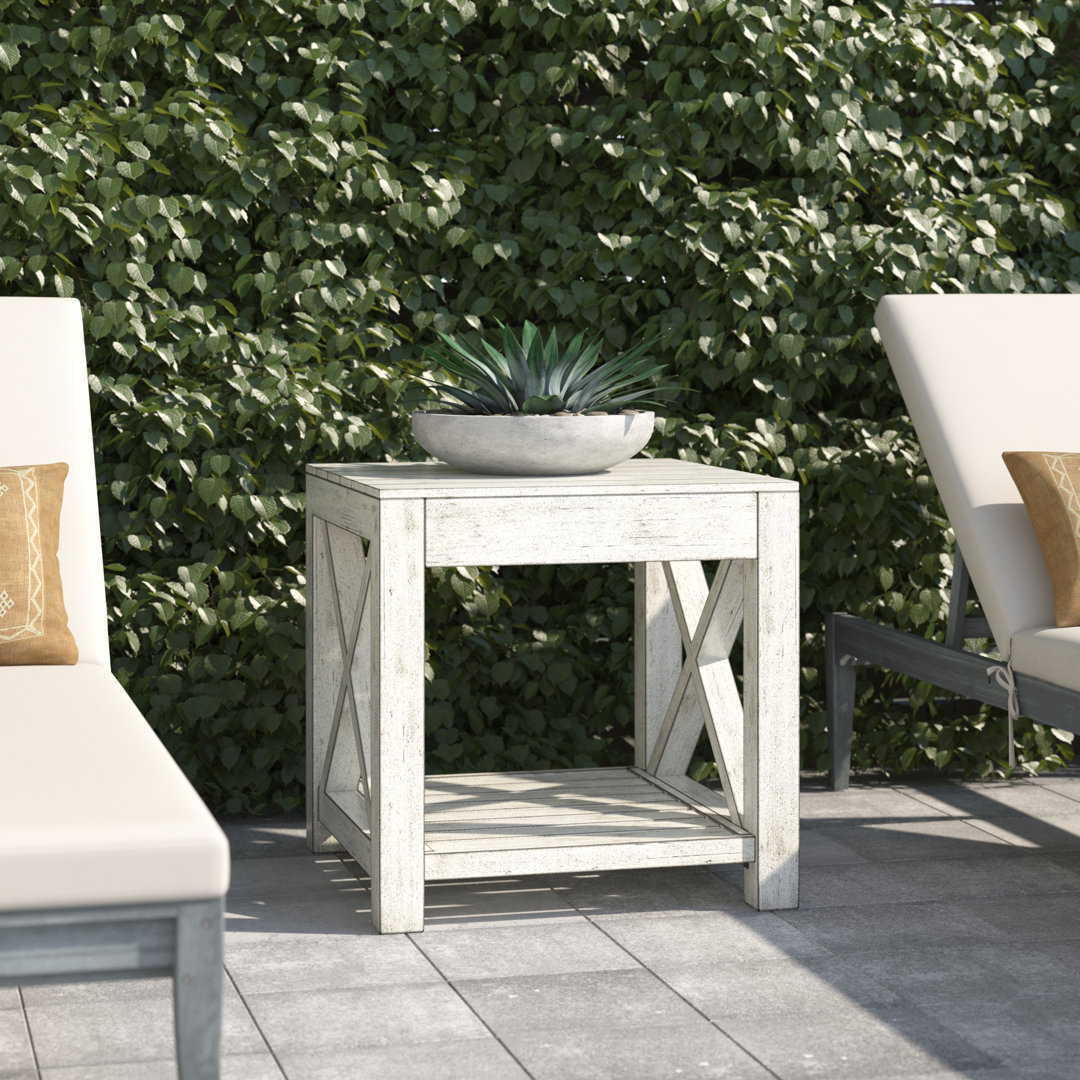Abbi-Rose Square Metal Outdoor Side Table , 23'' in. W 23'' in. D Gracie Oaks