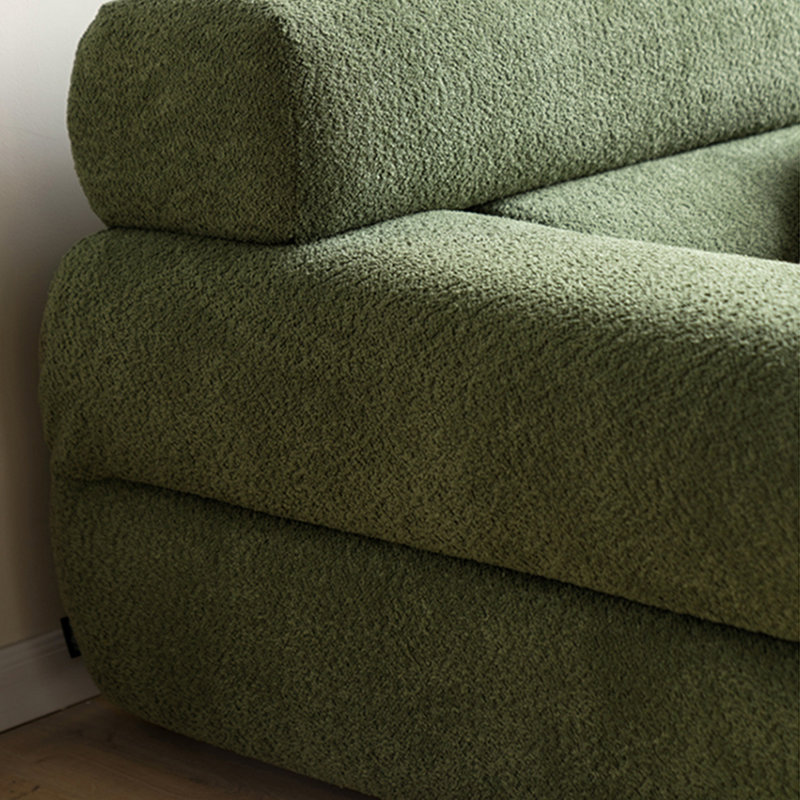 Canapé rétro en tissu simple, Vert