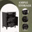 Meuble-lavabo autoportant de 24 po avec comptoir d'évier, armoire en bois massif et panneau de fibres à densité moyenne avec 1 tiroir rabattable et 2 tiroirs, tablette réglable, noir-738906869