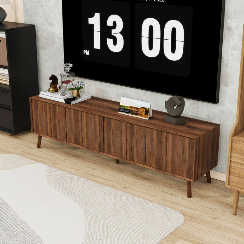 Meuble télé avec portes à fermeture en douceur et armoires de rangement