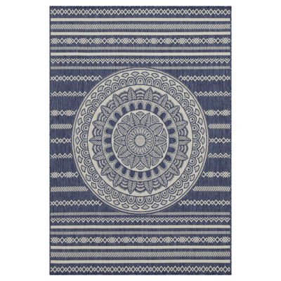 Blue Indoor/Outdoor Area Rug 5 Ft. 3 In. X 7 Ft. 3 In.