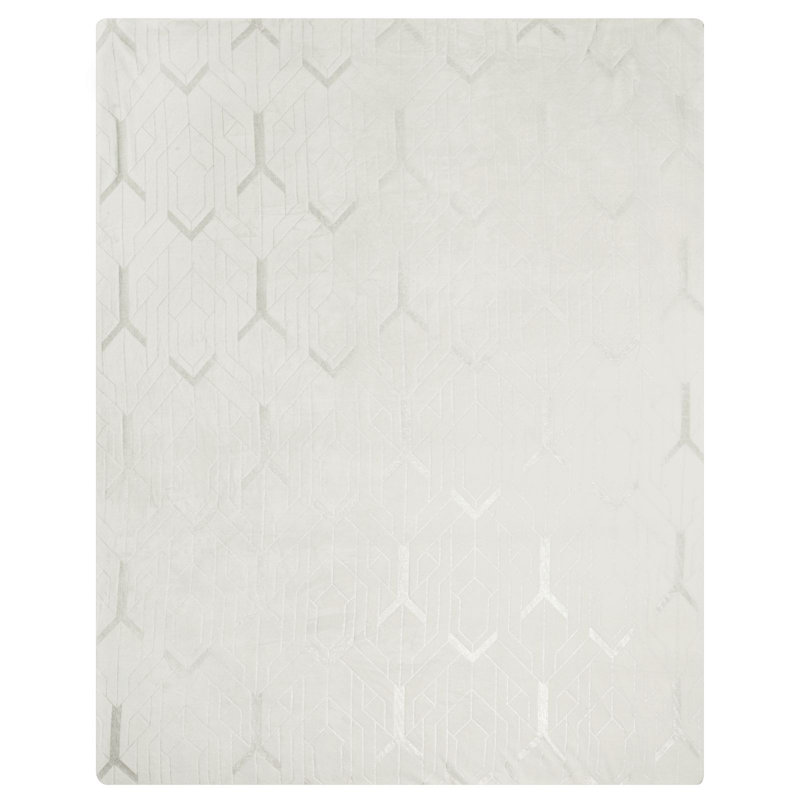 Polyester Geometric Shapes Bedspread, Creamy