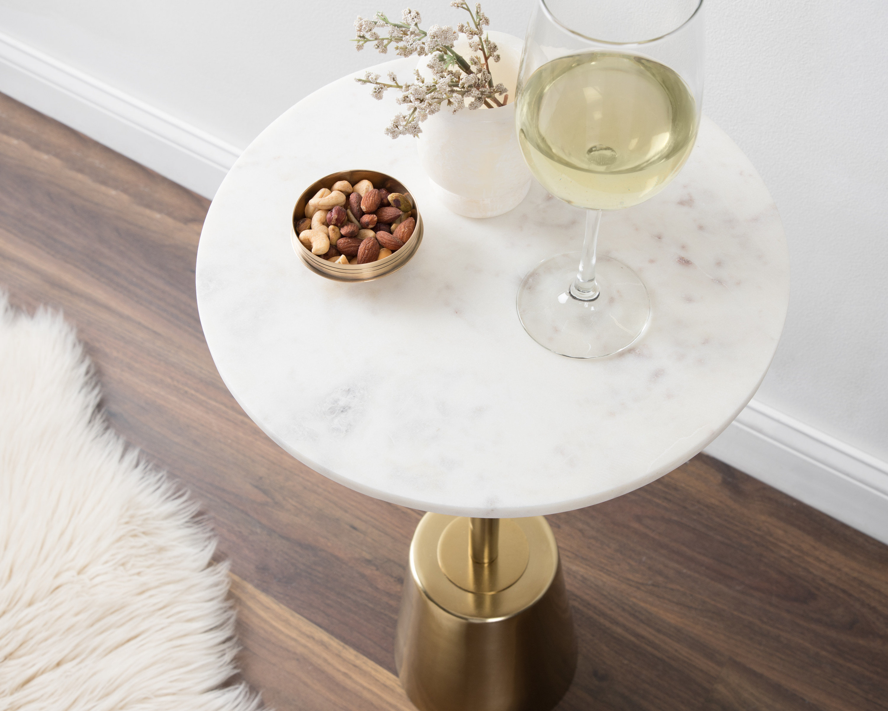 Mercer41 Cemil Genuine Marble Pedestal End Table & Reviews | Wayfair