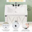 Ensemble de meuble-lavabo avec lavabo, armoire de salle de bain moderne avec 2 portes, armoire de rangement autoportante avec 2 grands tiroirs