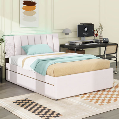 Lit plateforme tapissier Teddy