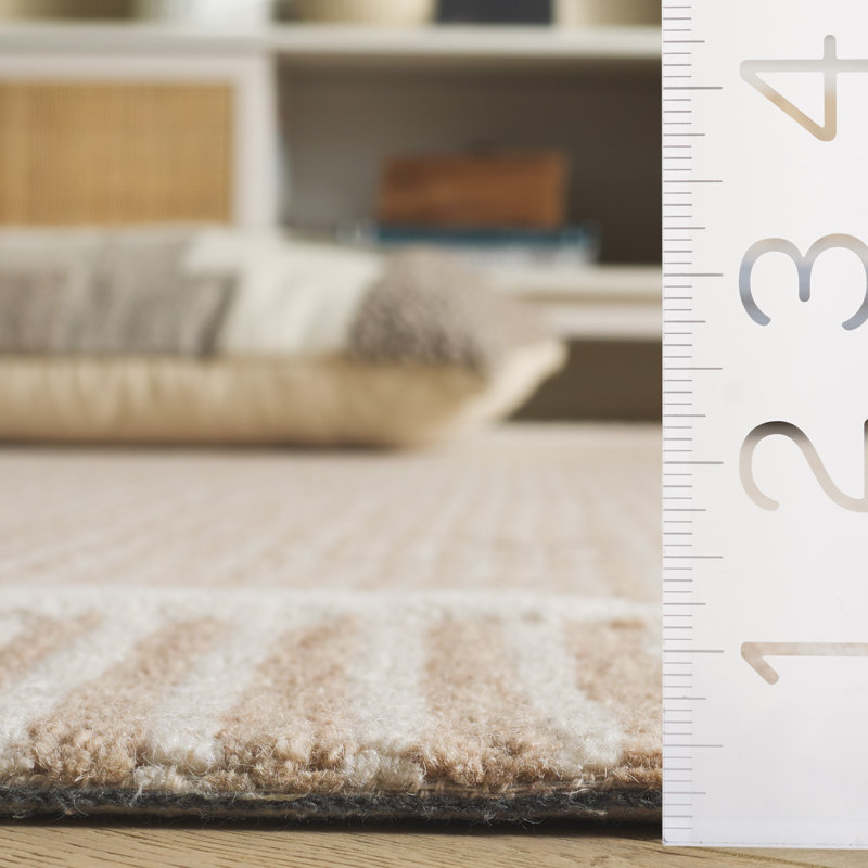 Pine 301 Hand Tufted Wool Pile Geometric Rug, Rectangle 5' x 8'