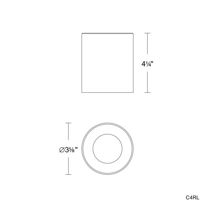 Plafonnier encastré rond à intensité variable 5 lumières Zoron, Noir, H 4,25 po x l 3,63 po x P 3,63 po, Étroit - 25 degrés