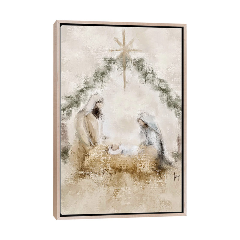 «Night Divine», reproduction d'art sur toile encadrée, H 26 po x l 18 po, Cadre flottant sans passe-partout, Beige