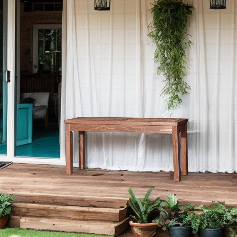 45-Inch Solid Wood Backless Patio Bench