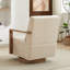 Fauteuil d'appoint pivotant en lin 29,7 po avec accoudoirs ouverts en bois massif l 29,7 po