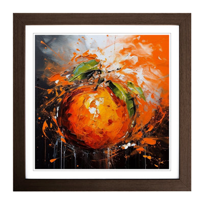 Orange Fruit Abstract Expressionism - Framed Print