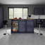 Îlot de cuisine avec grande surface supérieure, armoire à double porte et tablettes ouvertes-129164977-129164982