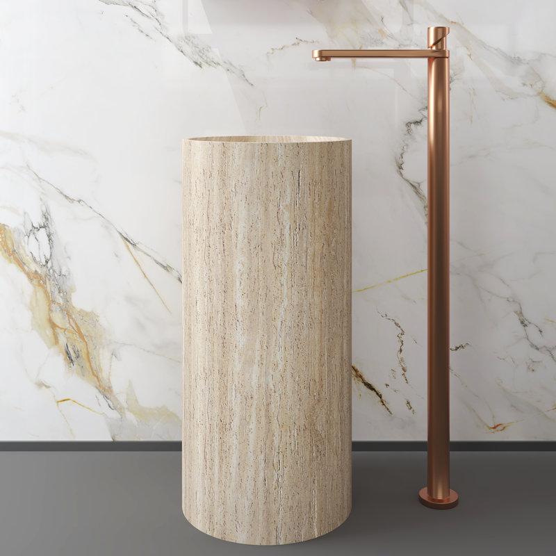 Lavabo de salle de bain à surface solide 33 po Chloe, Jaune