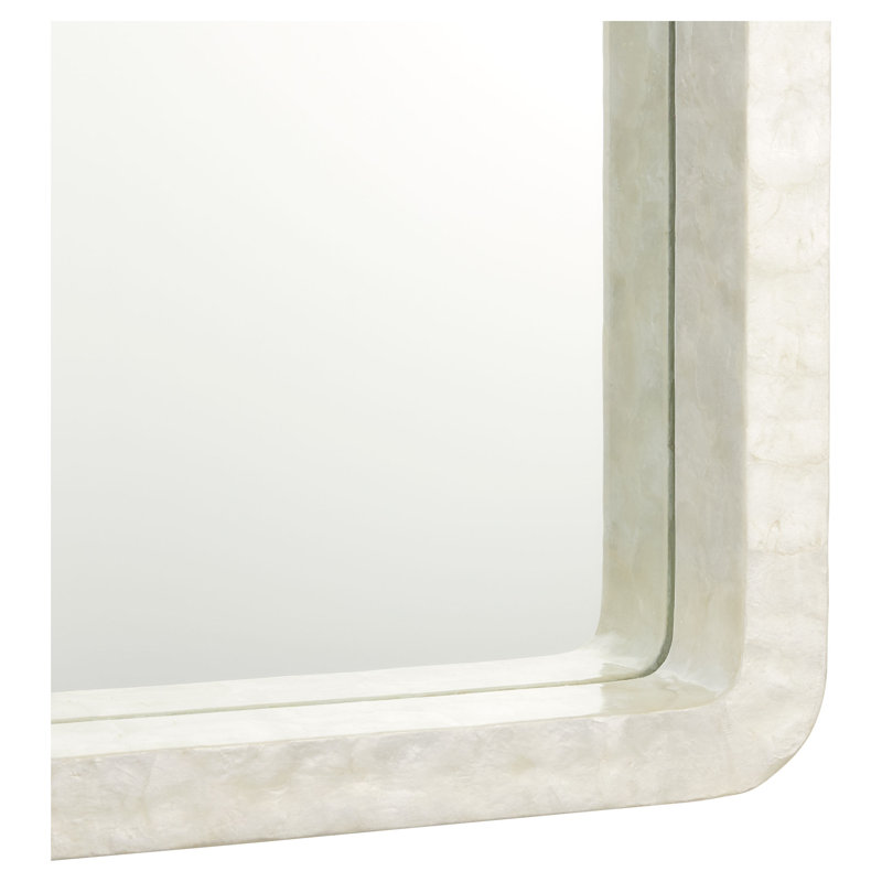 Triton Rectangle Bone Mirror, 54" x 38", White