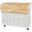 Chariot de cuisine blanc avec rangement pour porte d'armoire et rangement moderne, comptoir rabattable et support en métal-121076842