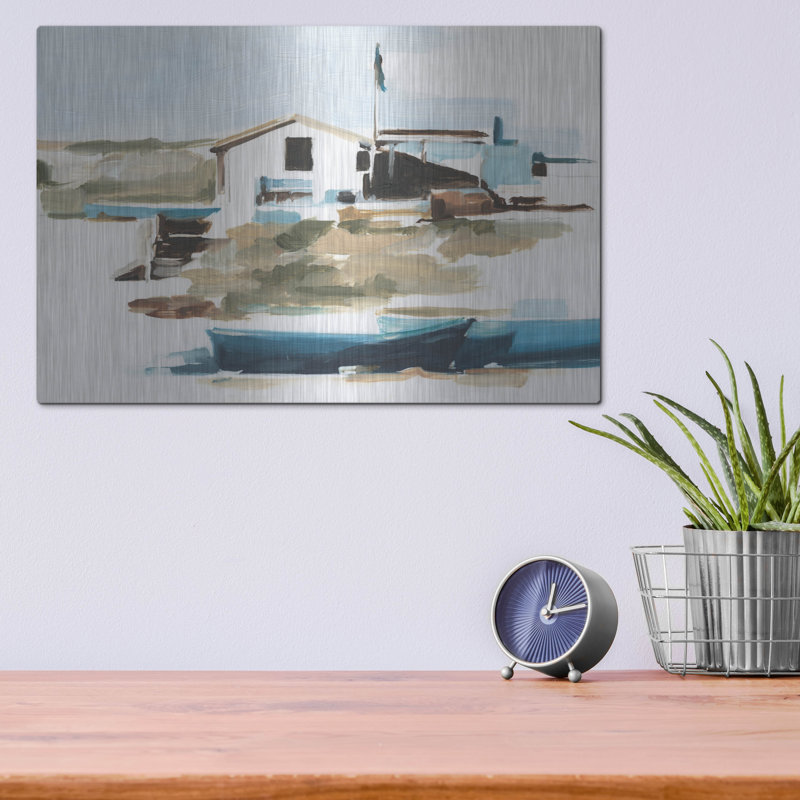 «Beach Outpost 1» par Ethan Harper, art mural en métal, 24 po x 16 po, H 12 po x l 16 po