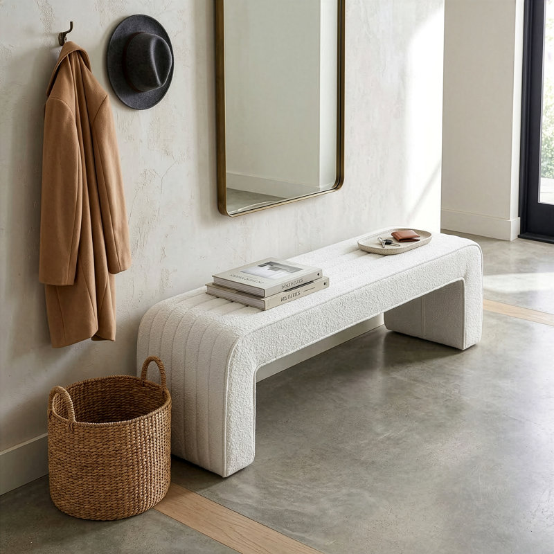 Banc rembourré Benicia, Blanc