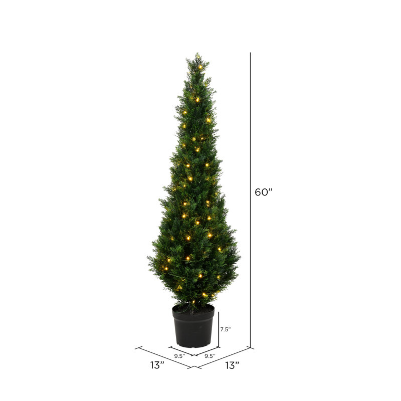 Cèdres artificiels Cèdre artificiel en pot UV, H 60 po x l 13 po x P 13 po