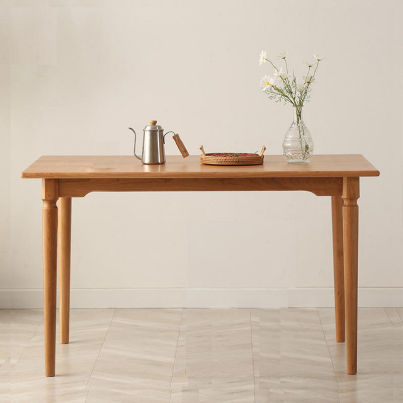 Modern Burlywood Rectangular Solid Wood Dining Table, 29.53"H x 47.24"L x 29.53"W