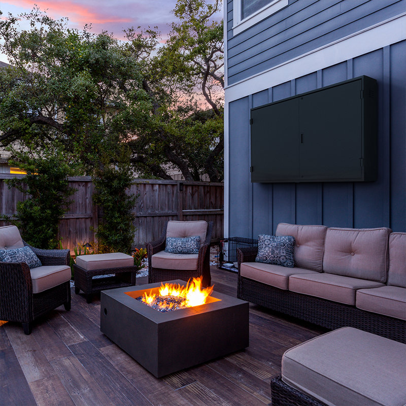Black Metal Weatherproof Outdoor TV Enclosure for 55" TV