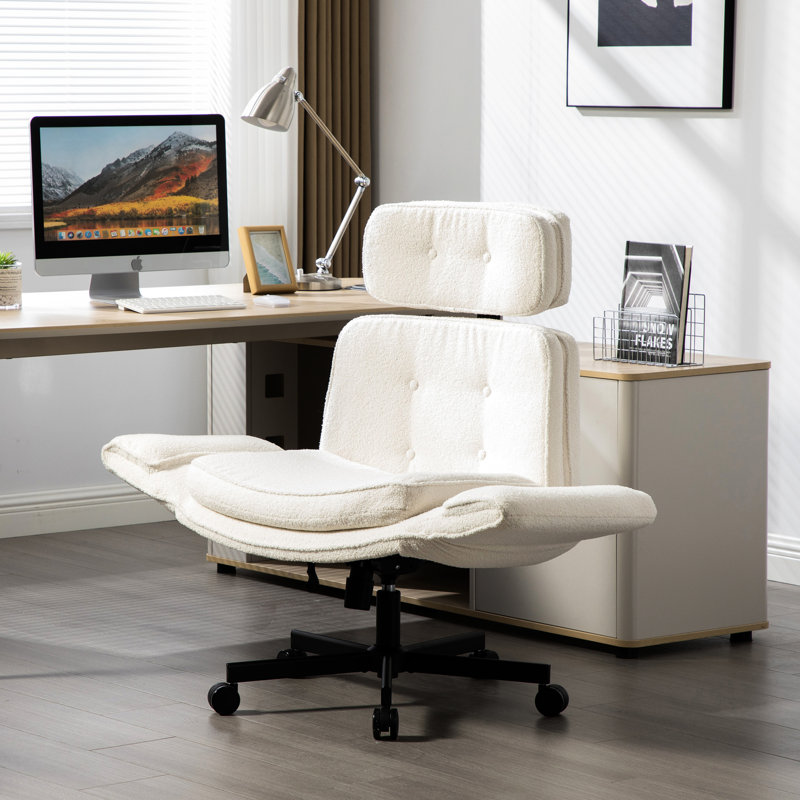 Chaise pivotante avec conception en croix, réglable et roulettes - Tissu doux pour un bureau confortable assis dans un environnement domestique
