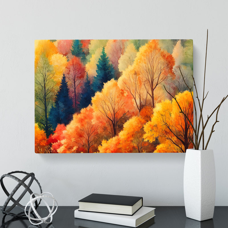 Heartwarming Autumn Forest - Wrapped Canvas, 35cm H x 50cm W x 3cm D
